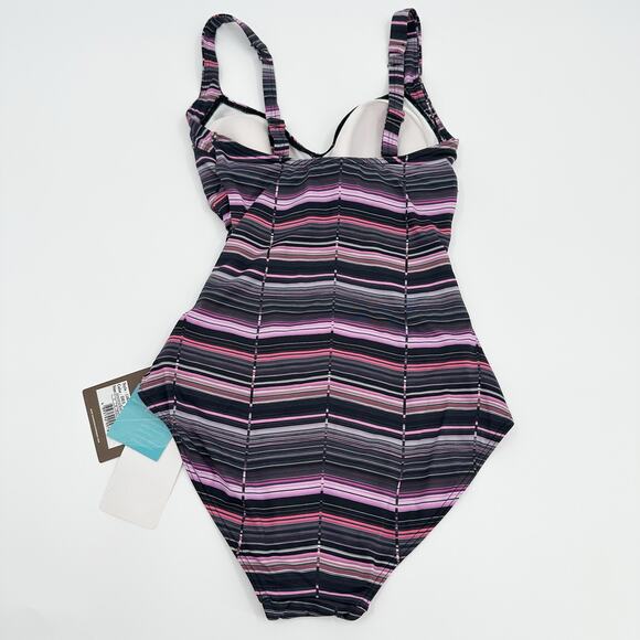 NEW Sunseeker Australia Striped One Piece Bathing Suit Underwire D Cup Size 6 - Picture 3 of 10